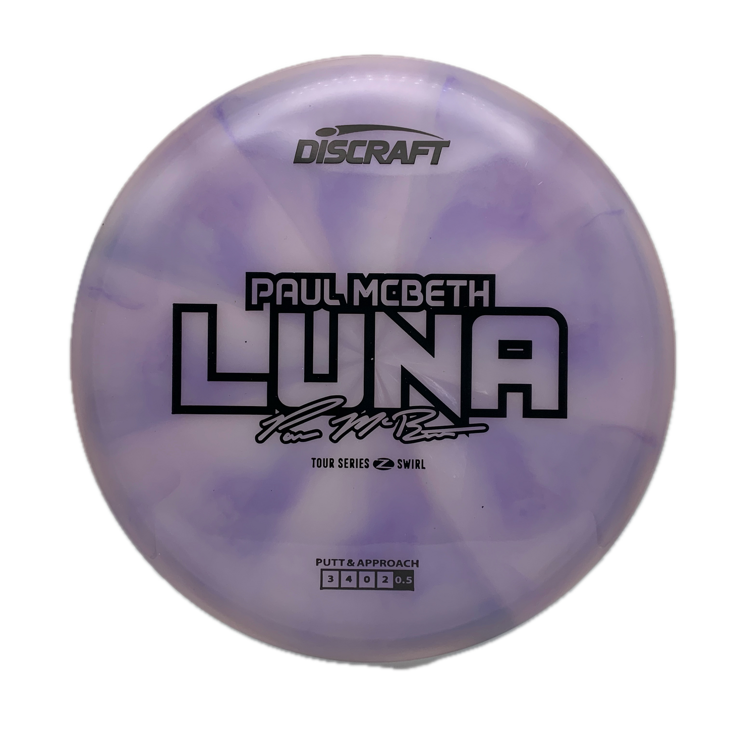 Discraft Luna - 2025 Paul McBeth Tour Series Z Swirl #38 - 173-174 - Astro Discs TX - Houston Disc Golf