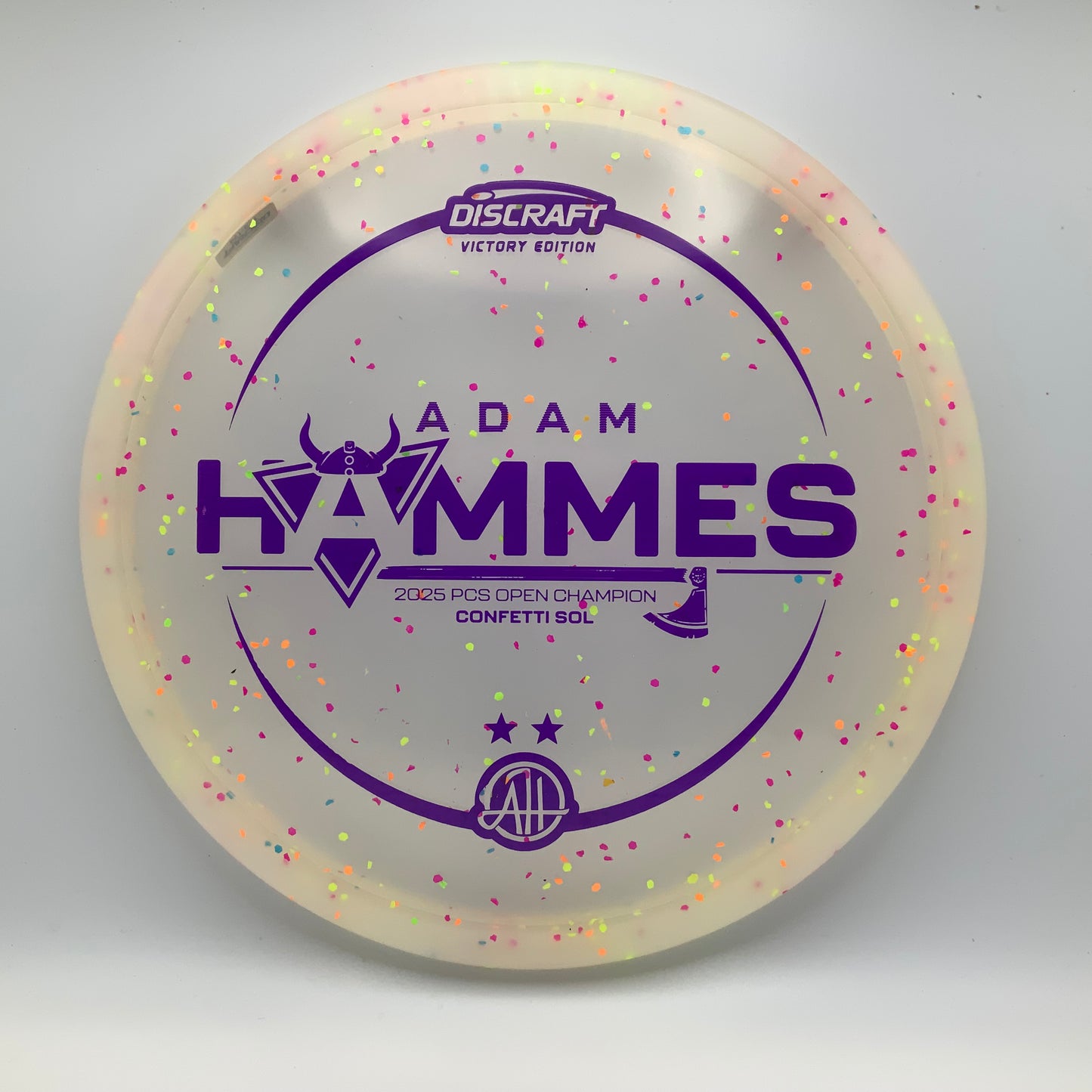 Discraft Sol - Adam Hammes Victory Edition Z FLX Confetti #11 - 173-174 - Astro Discs TX - Houston Disc Golf