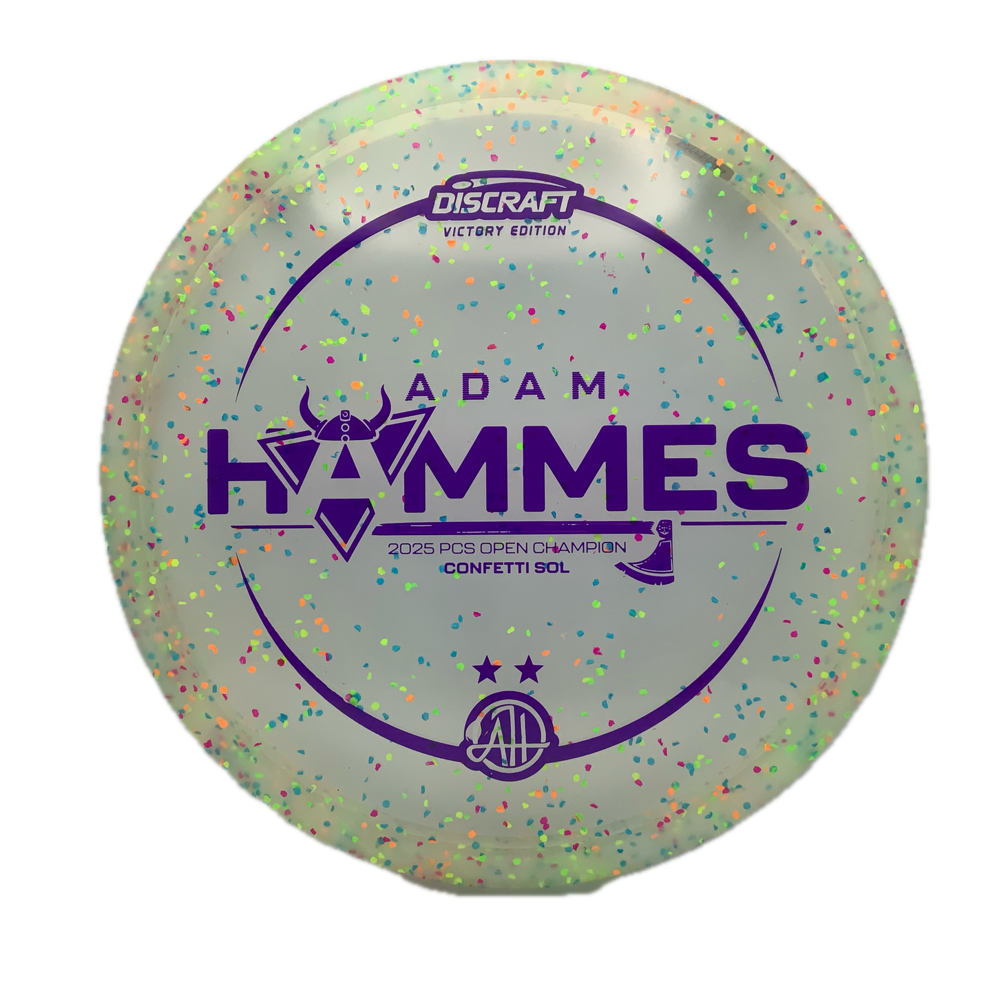 Discraft Sol - Adam Hammes Victory Edition Z FLX Confetti #13 - 173-174 - Astro Discs TX - Houston Disc Golf