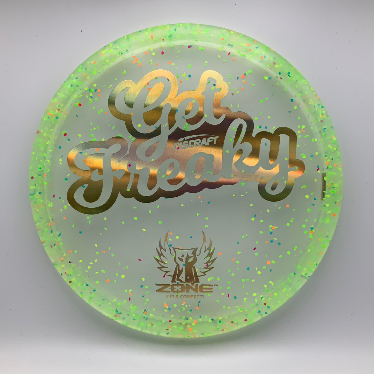 Discraft Zone - Confetti "Get Freaky" Z FLX Confetti #18 - 173-174 - Astro Discs TX - Houston Disc Golf