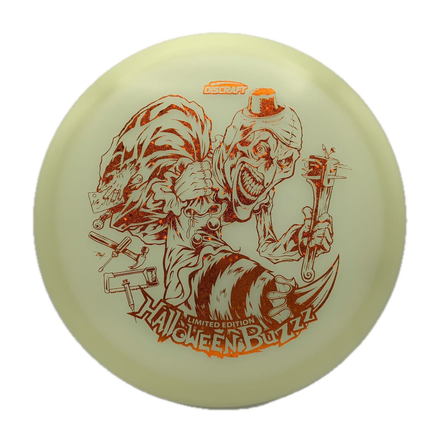 Discraft Buzzz - Mega Glo - 2025 Limited Edition Halloween Mega Glo #44 - 177+ - Astro Discs TX - Houston Disc Golf