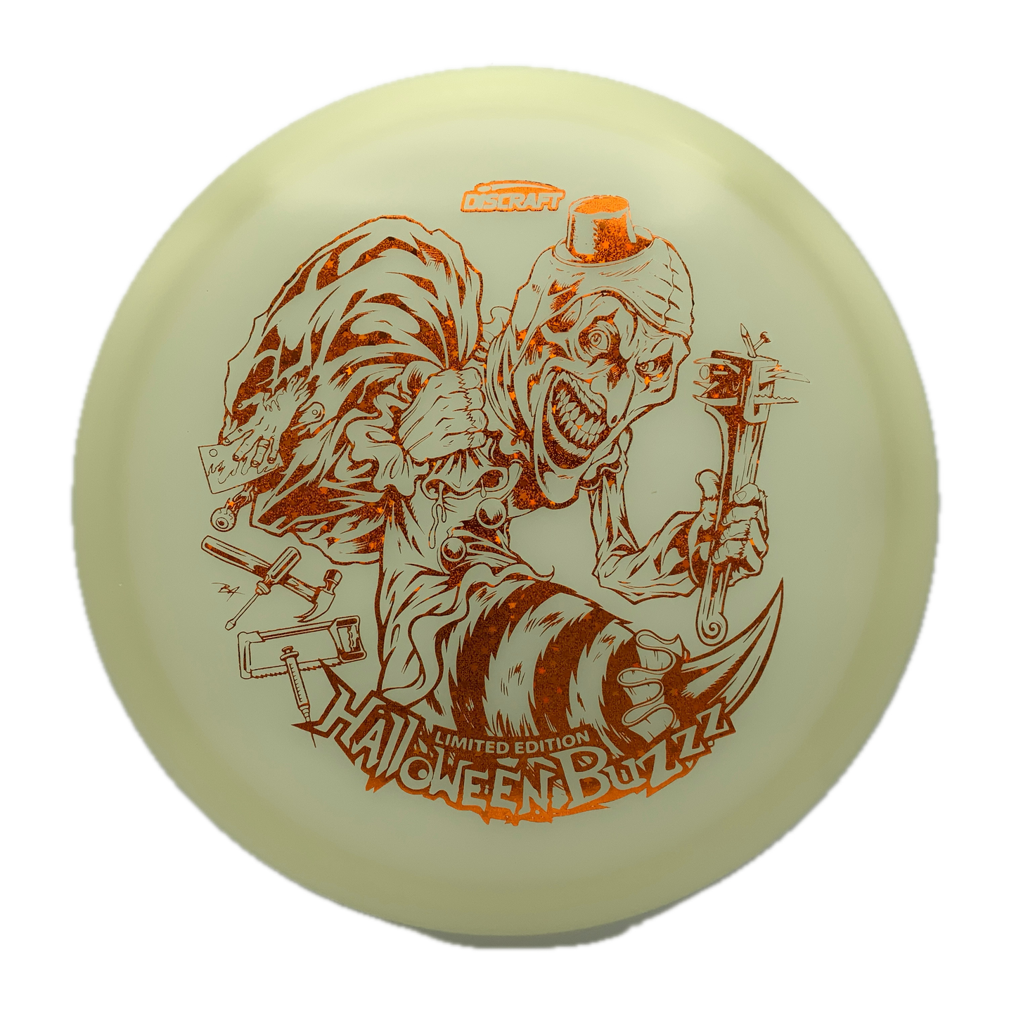 Discraft Buzzz - Mega Glo - 2025 Limited Edition Halloween Mega Glo #45 - 177+ - Astro Discs TX - Houston Disc Golf