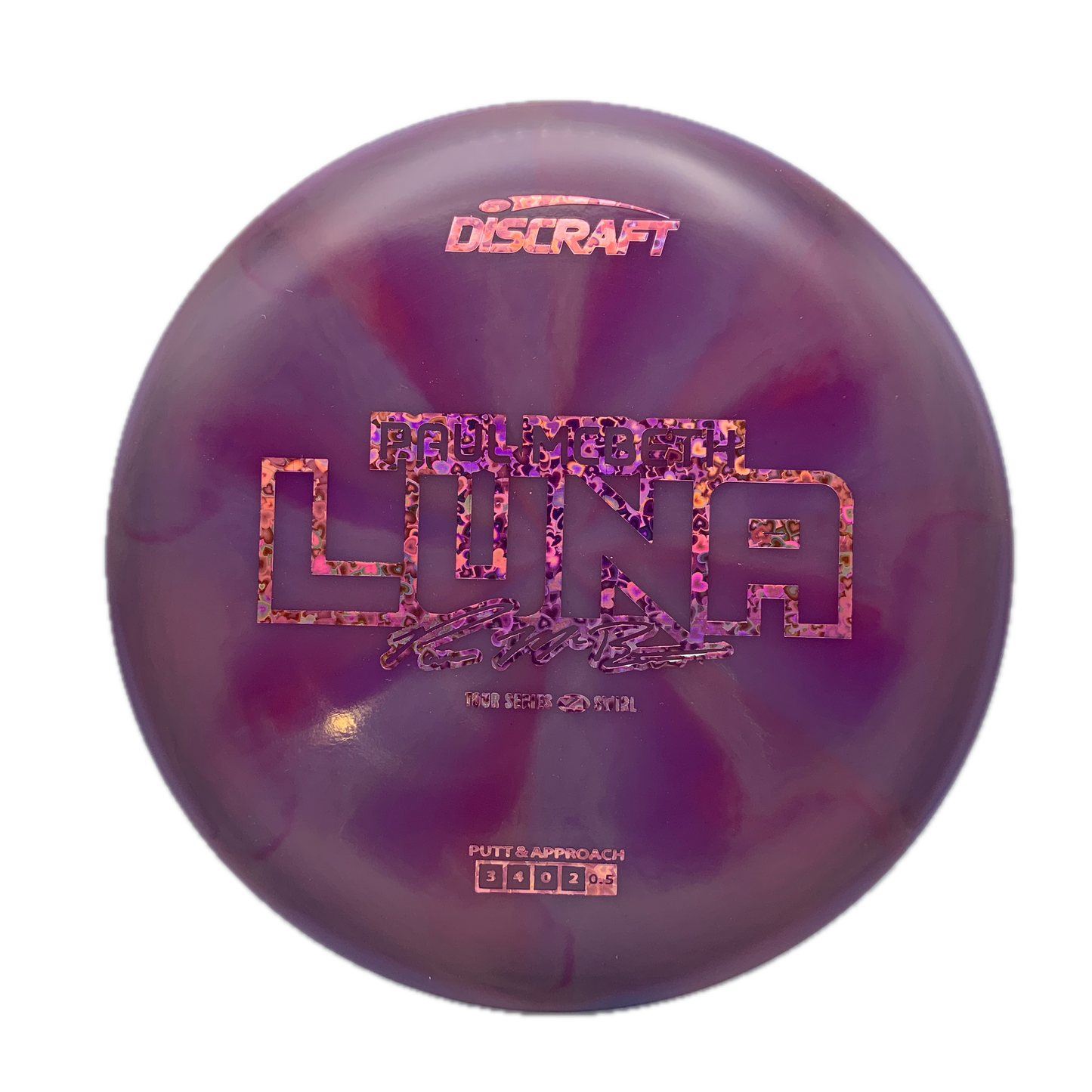 Discraft Luna - 2025 Paul McBeth Tour Series Z Swirl #54 - 173-174 - Astro Discs TX - Houston Disc Golf