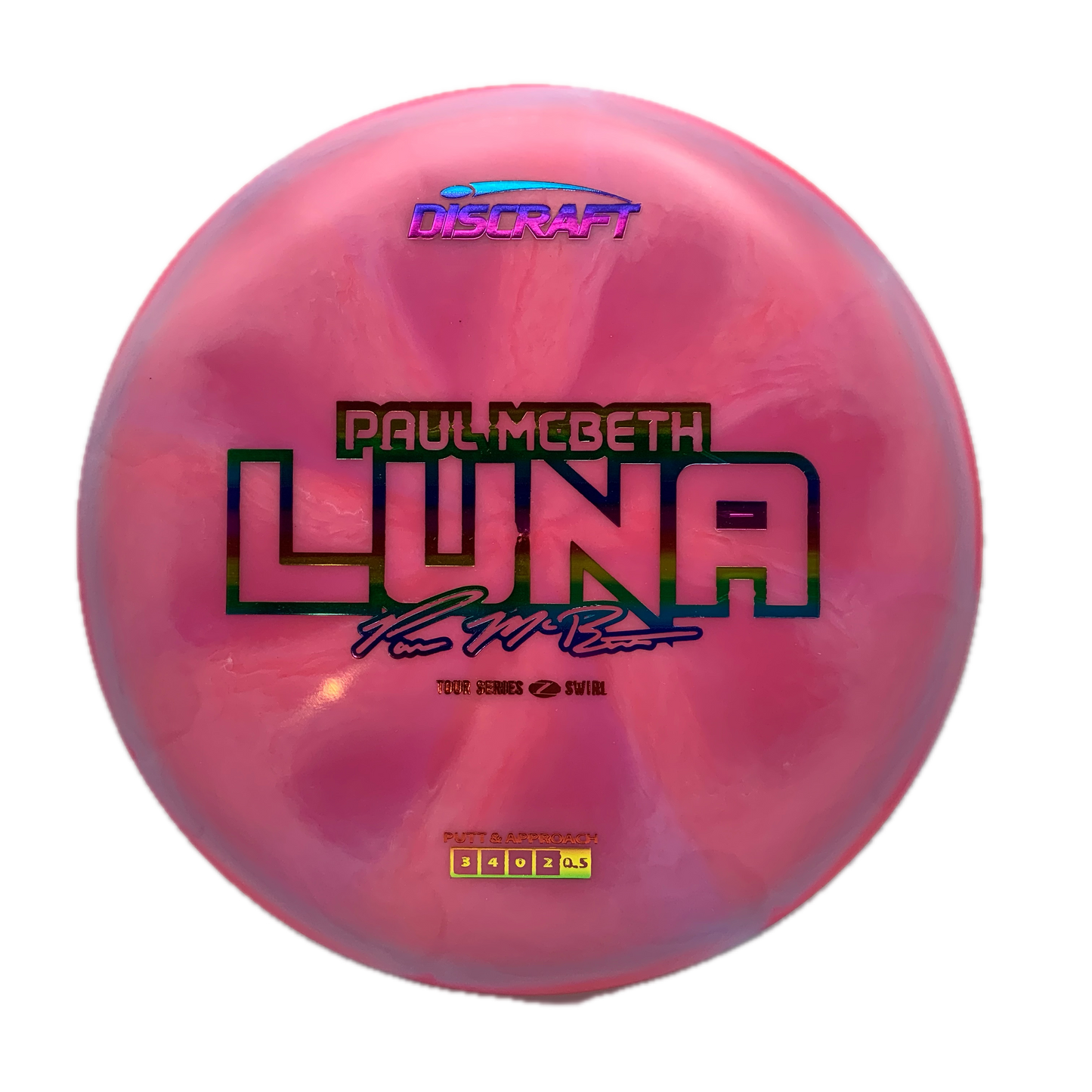 Discraft Luna - 2025 Paul McBeth Tour Series Z Swirl #56 - 173-174 - Astro Discs TX - Houston Disc Golf