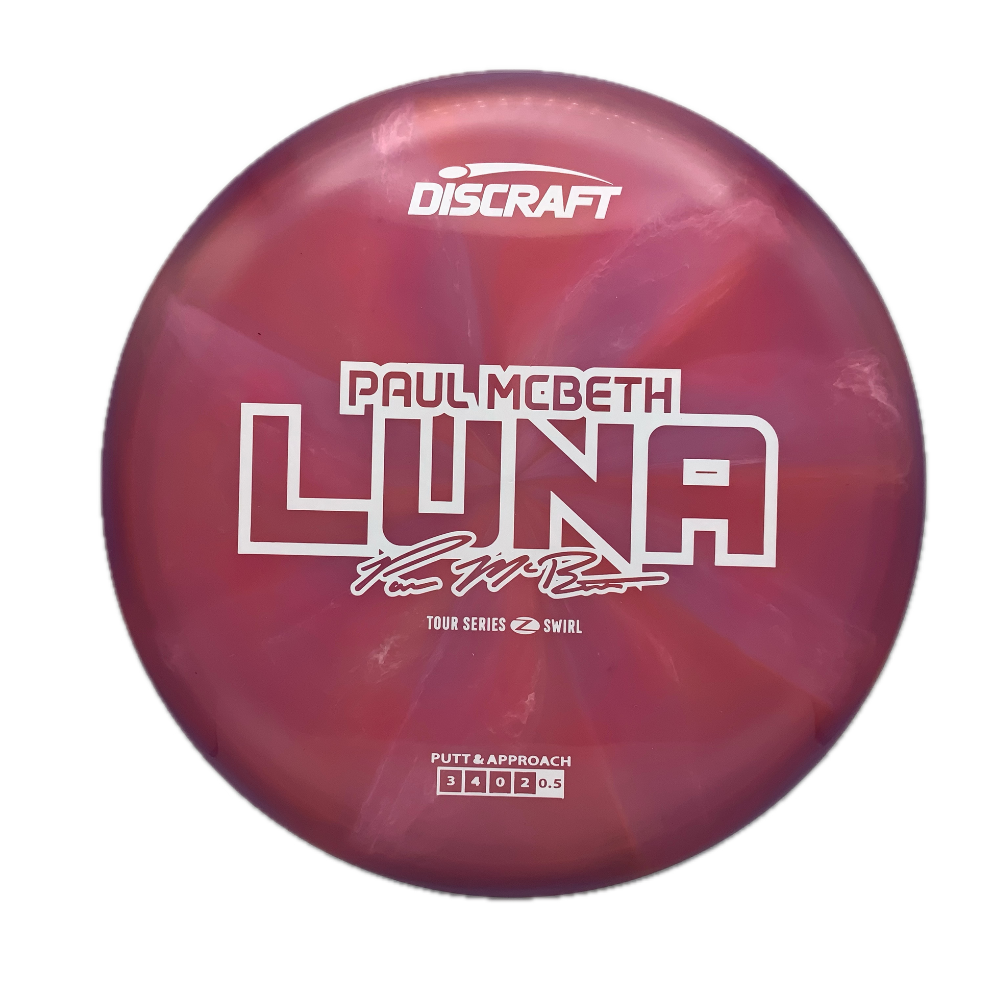 Discraft Luna - 2025 Paul McBeth Tour Series Z Swirl #39 - 173-174 - Astro Discs TX - Houston Disc Golf