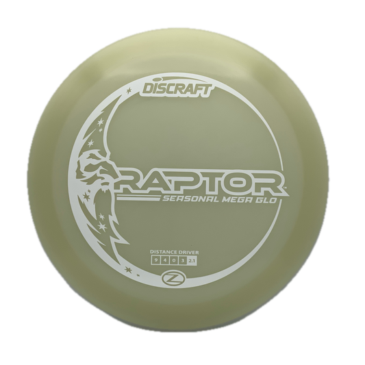 Discraft Raptor - Mega Glo Z Mega Glo Z #4 - 172 - Astro Discs TX - Houston Disc Golf