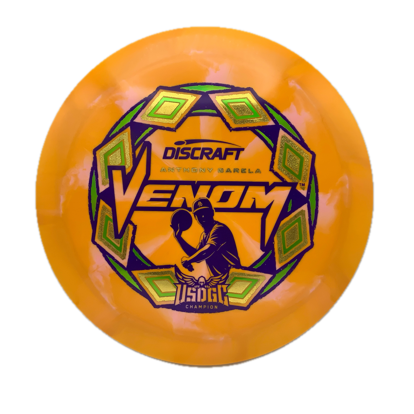 Discraft Venom - 2025 USDGC Anthony Barela Pop Top Swirl #34 - 173-174 - Astro Discs TX - Houston Disc Golf