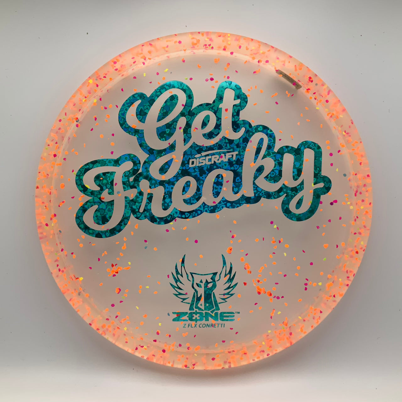 Discraft Zone - Confetti "Get Freaky" Z FLX Confetti #16 - 173-174 - Astro Discs TX - Houston Disc Golf
