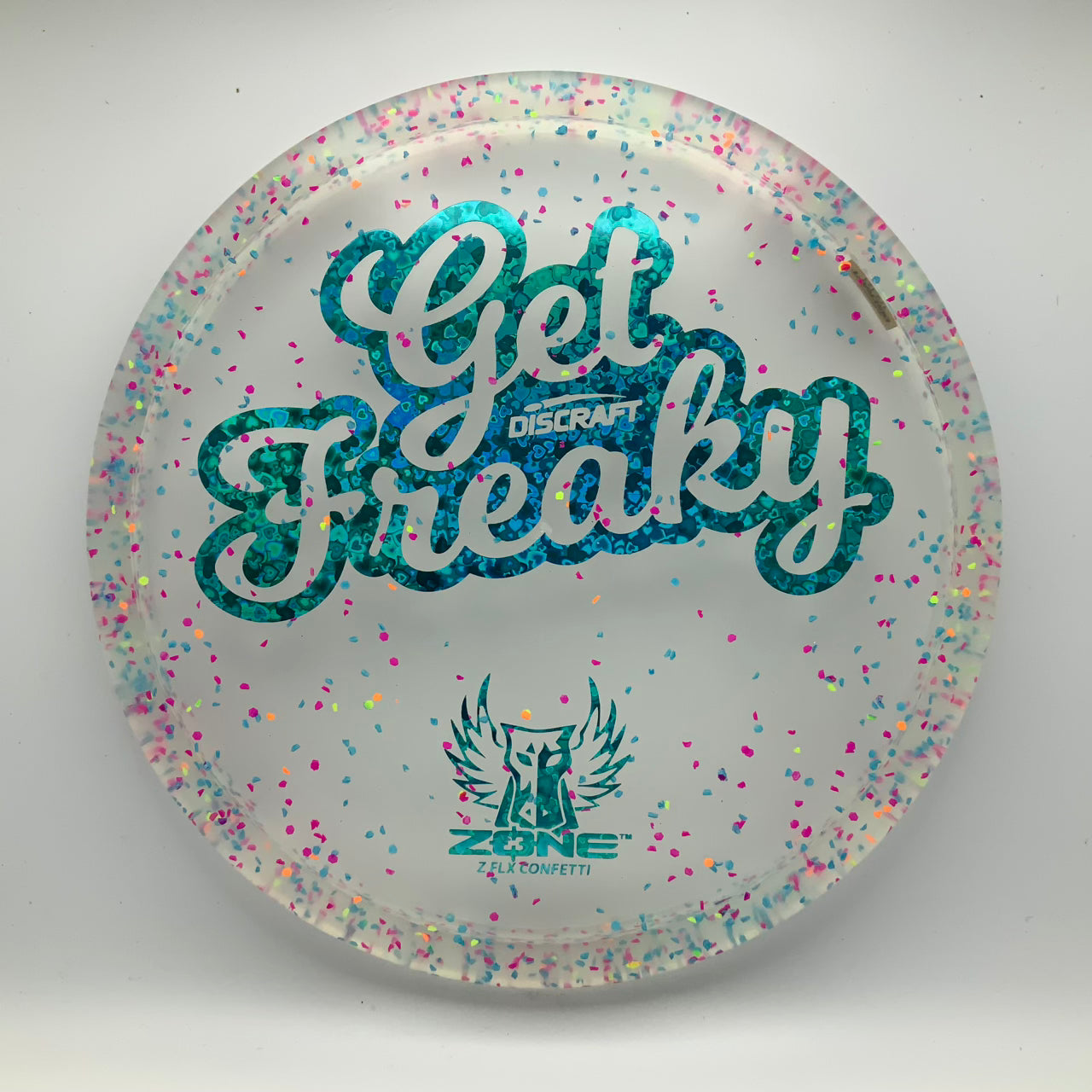 Discraft Zone - Confetti "Get Freaky" Z FLX Confetti #19 - 173-174 - Astro Discs TX - Houston Disc Golf